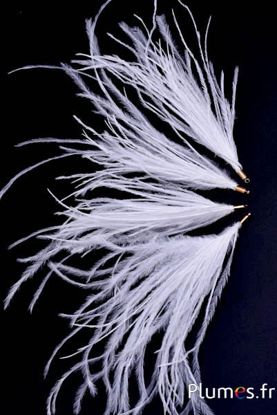 Hanger struisvogel - 9-12 cm - wit